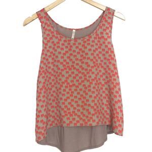 BJewel Elephant Print Sleeveless Top Orange Tan
